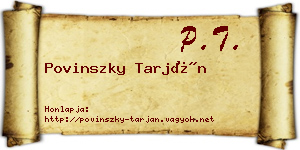 Povinszky Tarján névjegykártya